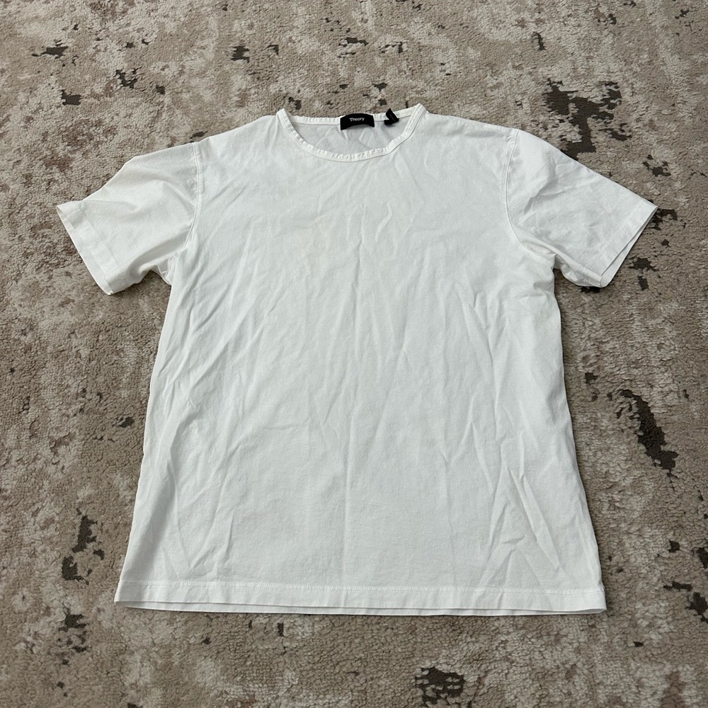 Theory Men’s White Short Sleeve T-Shirt Size Medium
